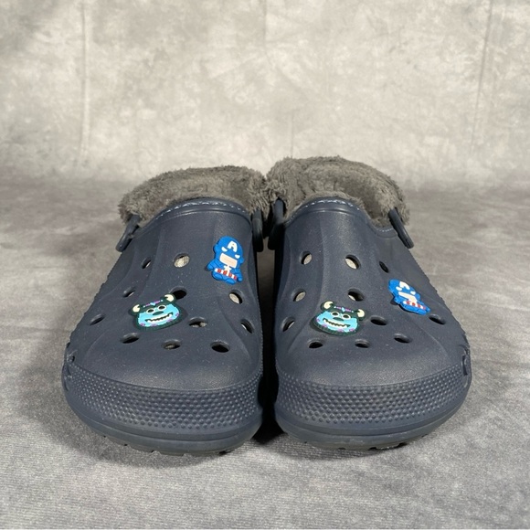 CROCS Clog Shoes Unisex Blue Mens 9 Womens 11 Fleece Lined Back Strap - Picture 2 of 11